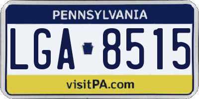PA license plate LGA8515
