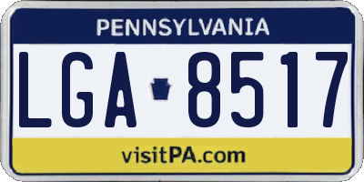 PA license plate LGA8517
