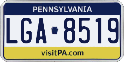 PA license plate LGA8519