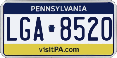 PA license plate LGA8520