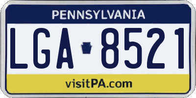 PA license plate LGA8521
