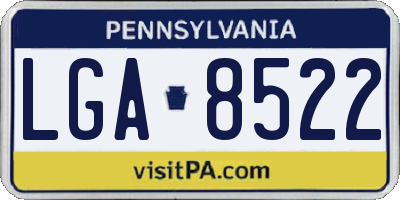 PA license plate LGA8522