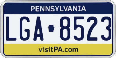 PA license plate LGA8523