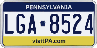 PA license plate LGA8524