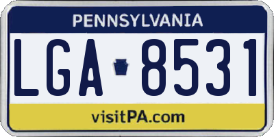 PA license plate LGA8531