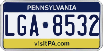 PA license plate LGA8532