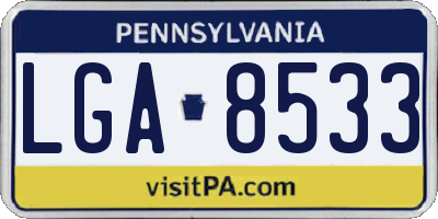PA license plate LGA8533