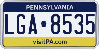 PA license plate LGA8535