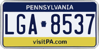 PA license plate LGA8537