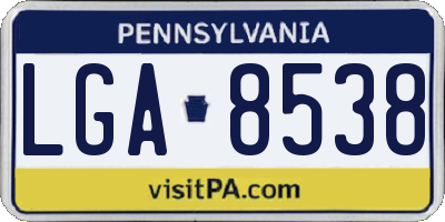 PA license plate LGA8538