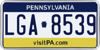 PA license plate LGA8539