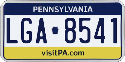 PA license plate LGA8541