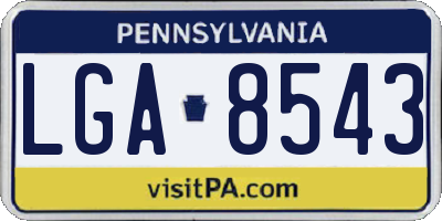 PA license plate LGA8543
