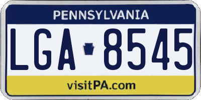 PA license plate LGA8545