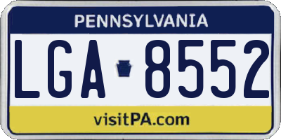 PA license plate LGA8552
