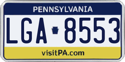PA license plate LGA8553