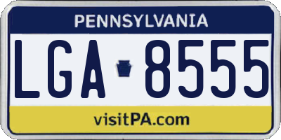 PA license plate LGA8555