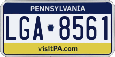 PA license plate LGA8561