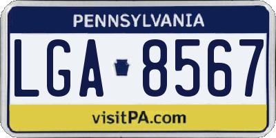 PA license plate LGA8567