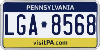 PA license plate LGA8568
