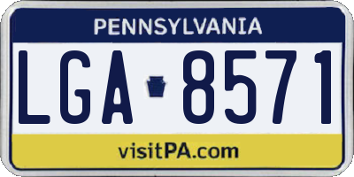 PA license plate LGA8571