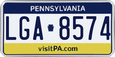 PA license plate LGA8574