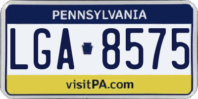 PA license plate LGA8575
