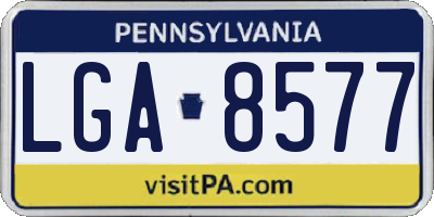 PA license plate LGA8577