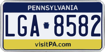PA license plate LGA8582