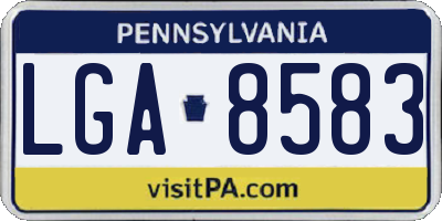 PA license plate LGA8583