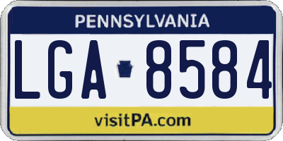 PA license plate LGA8584