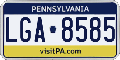 PA license plate LGA8585