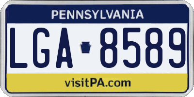 PA license plate LGA8589