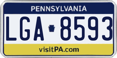 PA license plate LGA8593