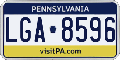 PA license plate LGA8596