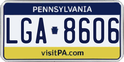 PA license plate LGA8606
