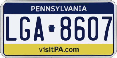 PA license plate LGA8607