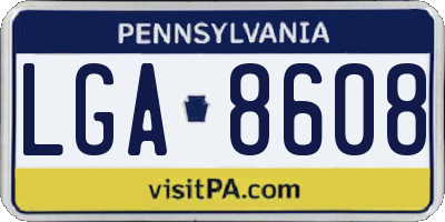 PA license plate LGA8608