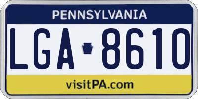 PA license plate LGA8610