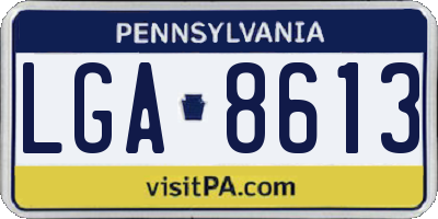 PA license plate LGA8613