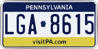 PA license plate LGA8615
