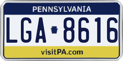 PA license plate LGA8616