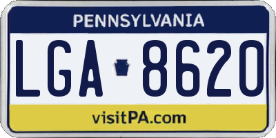PA license plate LGA8620