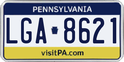 PA license plate LGA8621