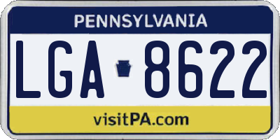 PA license plate LGA8622