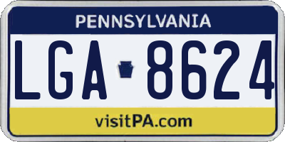PA license plate LGA8624