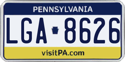 PA license plate LGA8626