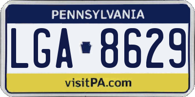 PA license plate LGA8629