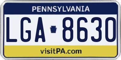PA license plate LGA8630