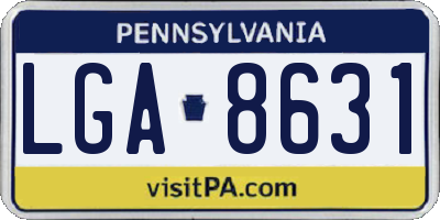 PA license plate LGA8631